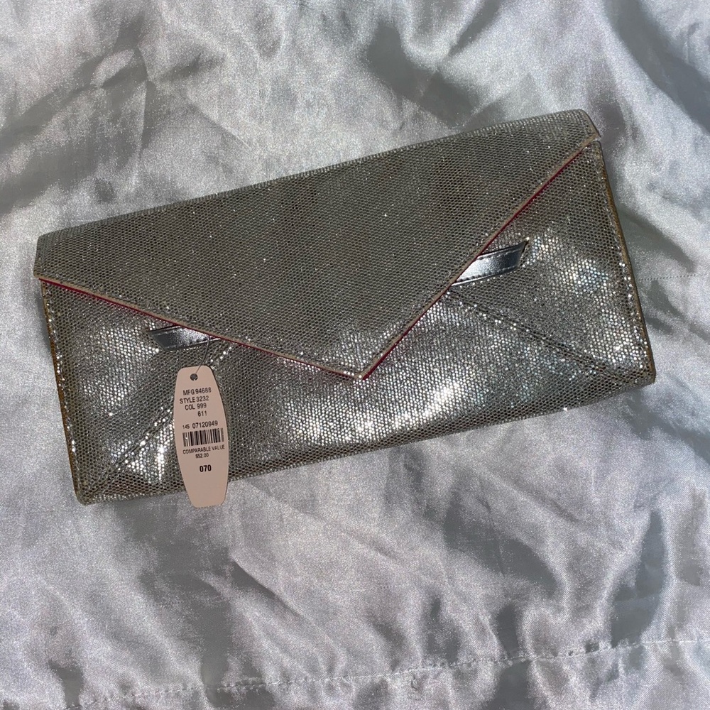 Sliver clutch bag